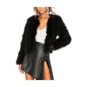 Lamarque Plush Black Deora Jacket Size S